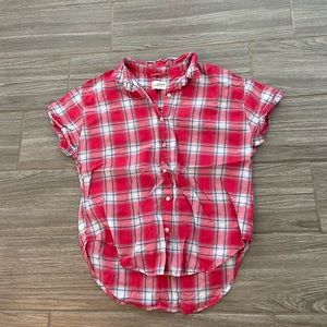 🔥3 for $5 Universal Thread Red Plaid Collared Tank Top Blouse Button Down